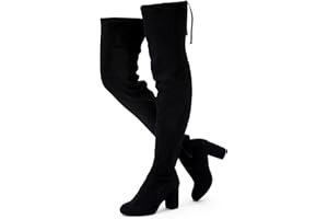 Vepose Women's Aria Thigh High Over The Knee Boots, Cute Suede Long Boots with High Heel and Inner Zipper