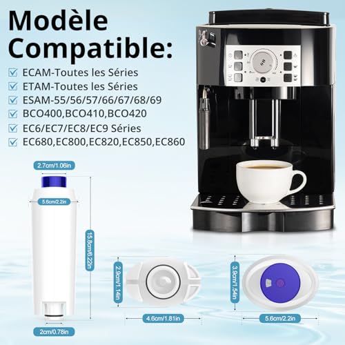 iRhodesy DLSC002 DLSC002 Water Filter for Coffee Machines, Delonghi Magnifica s Dinamica, ECAM, ETAM, ESAM, BCO, EC Series, DLSC002