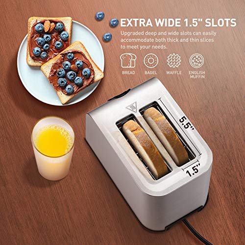 Toaster 2 Slice Best Rated Prime, NOVETE Retro Stainless Steel Toaster