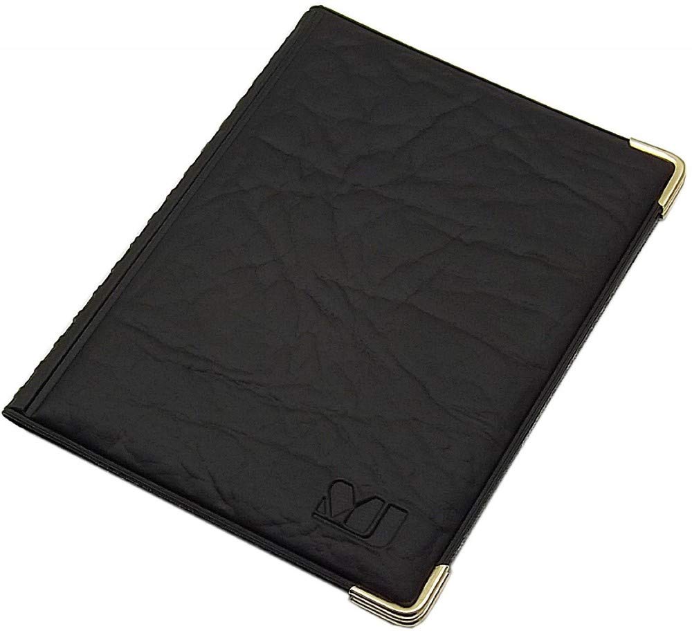 myledershop ID and Credit Card Holder with Metal Corners 12 Pockets (Design 1 / Black)