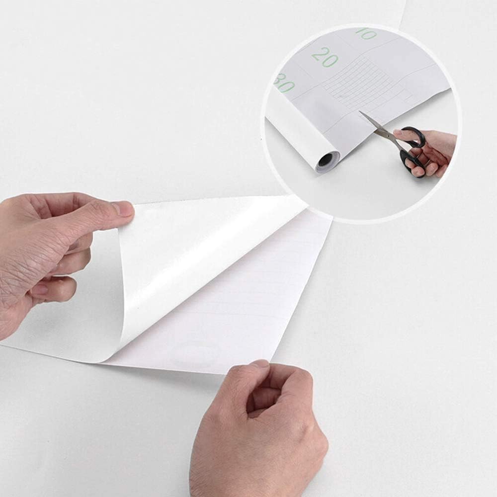Decoroom White Sticky Back Plastic Paper Self Adhesive 40X300cm Peel and Stick Wallpaper Vinyl Film Roll Covering Wardrobes Drawers Bedroom Living Room Removable DIY Refurbished Furniture Stickers - Image 3