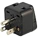 ANRANK U-U73590AK Universal EU UK AU to US USA Canada AC Travel Power Plug Adapter Converter Black