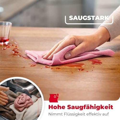 Actifibre Soft Universal Mikrofasertücher, 10er Set, Rosa & Grau