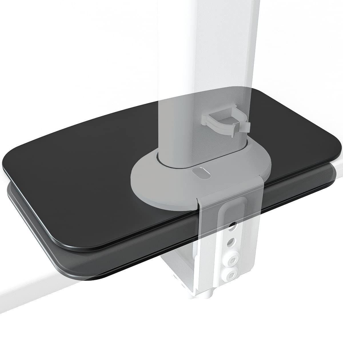 HEMUDU Monitor Mount Reinforcement Plate for Thin, Glass and Other Fragile Tabletop, Steel Bracket Plate Fits Most Monitor Stand C Clamp Installation HD05B-001