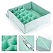 MEÉLIFE Foldable Fabric Underwear Organizer Bras Storage Box,Clothes Storage Drawer Basket Bins Containers with Lids Divider for Apparel Garments Socks Ties Scarves (Light Green)