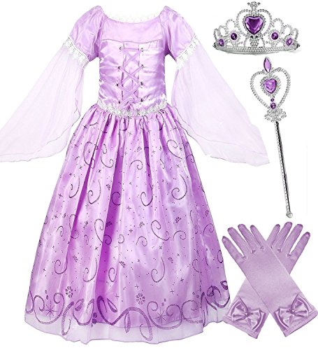 Girls rapunzel deluxe princess dress costume (3-4)