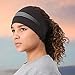 TrailHeads Womens Ponytail Headband - Reflective, Moisture Wicking Hair Headband for Running, Winter - Adrenaline Series - Black Reflective