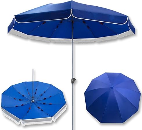 Amazon Com Quite Sturdy Market Table Umbrella Backyard Oasis Patio Umbrella With Three Layer Reinforced Umbrella Bone Blue 8 5ft Garden Outdoor