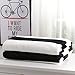 NTBAY Minimalism Series Throw Blankets Double-Layered Flannel Plush Velvety Super Soft Cozy Warm with Black and White Printed Pattern(70