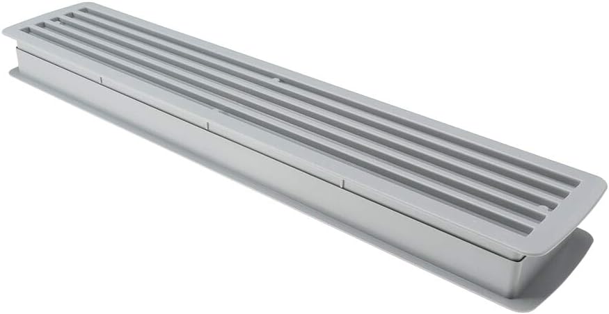 Gedotec Air Vent Grille Cover | Easy to Mount Rectangular Vent Cover For Bathroom & Bedroom Doors | Light Grey | 457 x 92 mm | For Doors with 35-40 mm Thickness | 1 Set