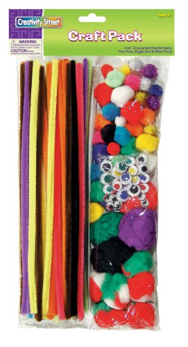 Chenille Kraft Variety Pack - Wiggle Eyes, Poms, Stems, Glitter Poms, 131-Piece