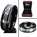 Queenwish 8mm Black Tungsten Men's Ring Celtic Dragon Wedding Band Blue Carbon Fibre Inlayed Infinity Band Size 6-14