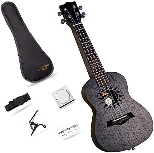 Dongjiuk Concert Ukulele - 23 inch Starter Kit for Beginner, Solid Mahogany, Hawaiian Ukulele for Kids Adults,With Gig Bag/Tuner APP/Strap/Polishing Cloth/Aquila Strings