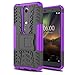 YmhxcY Nokia 6.1 Phone Case,Nokia 6 2018 Case with HD Screen Protector,Military Armor Drop Tested [Heavy Duty] Hybrid Case with Kickstand for Nokia 6 (2018)-LT Purple