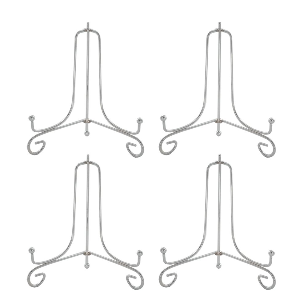 Photo 1 of LIONWEI LIONWELI 6 Inch Silver Iron Plate Stand Holder Easel Display Stand for Plate?Picture?Photo and More,4 pcs.