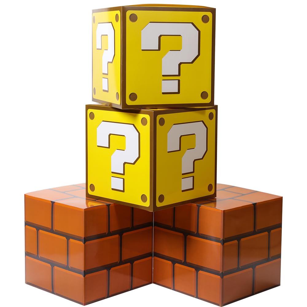 Photo 1 of SUYEPER Big Party Boxes - 4PCS Birthday Party Question & Brick Boxes Game & Favor Props (11.8 x 11.8 Inch)