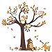 ElecMotive Jungle Wild Animal Vinyl Wall Sticker Decals for Kids Baby Bedroom (Owl Monkey Bear)
