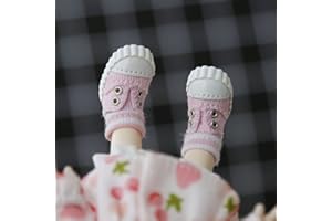 XiDonDon Doll Shoes Fashion Canvas Shoes for Ob11,GSC, 1/12 BJD, Body9 Doll Accessories (Pink)