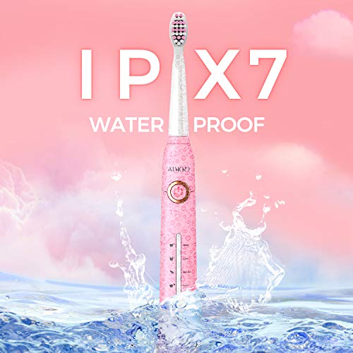 ATMOKO Electric Toothbrush with 8 Duponts Brush Heads, 5 Modes, 4 Hour