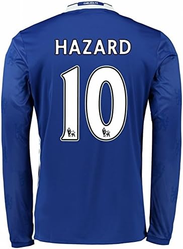 Chelsea 2016 2017 New Season 10 HAZARD Long Sleeves Home Soccer Jersey Blue