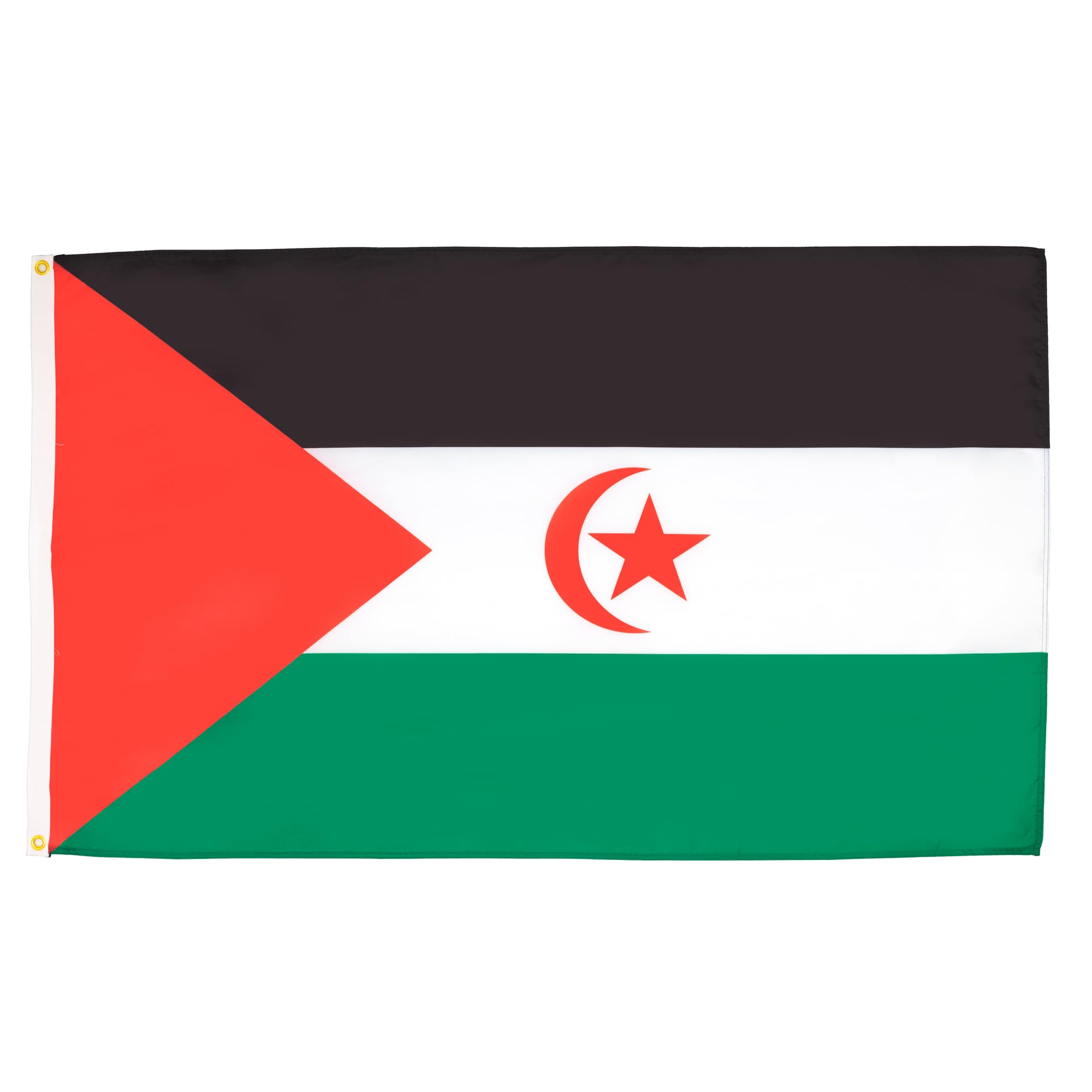 AZ FLAG - Western Sahara Flag - 2x3 Ft - 100D Polyester Sahrawi - Western Saharan Banner with Two Metal Grommets - Fade Resistant - Vivid Colors - 2' x 3' Feet - 90x60 Cm — image 1