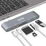 Thunderbolt 3 USB C Hub Charging Adapter - ikling USB Type C Hub with 40Gbps TB 3, SD/TF Card Reader, 2 USB 3.0, USB C 3.1, Power Delivery Type C Charging Port for MacBook 13"/15"