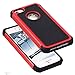 iphone 5s case, iPhone SE Case, ShuYo(TM) Rugged Heavy Duty Impact Slim Hard Hybrid Case Heavy Duty Protection Shock-Absorption / Impact Resistant Bumper Case for iphone 5 5S SE 5SE [Black/Red]