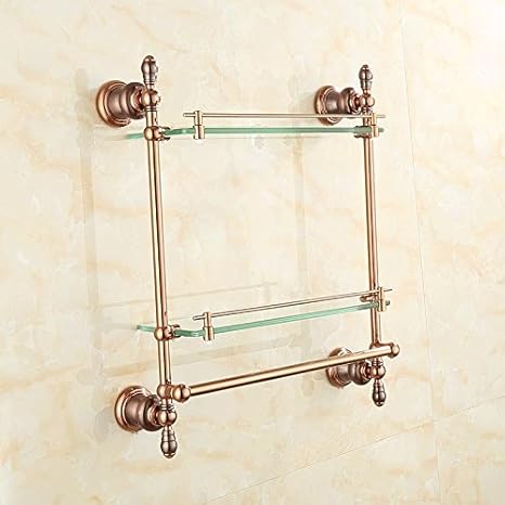 Amazon Co Jp Lhbox タップ 銅ブラウン 古いバスタオルラック バスルームタオルラックキット アンティークローズゴールド ホーム キッチン