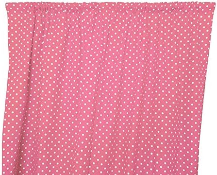 Zen Creative Designs Premium Cotton Small Polka Dot Curtain Panel / Home Window Decor / Window Treatments / Small / Dots / Spots (58 Inch x 63 Inch, White Pink)