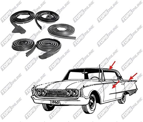 1967 thru 1969 Plymouth Barracuda--5 Piece Weather Seals Kit for 2-Door Fastback Hardtop Model