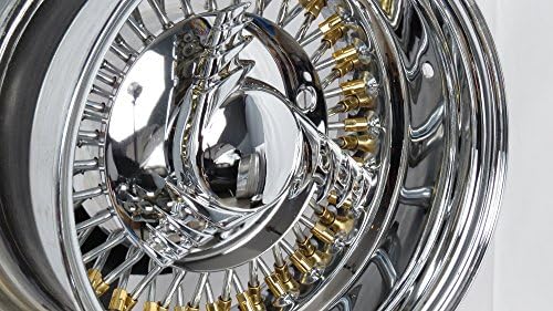 13 x 7" Wicked Wire Wheel USA Made 60 Spoke Chrome & Gold 6x139.7 mm Bolt Deep Dish Rim Direct Bolt On 6x5.5" Chevy / GMC / Nissan