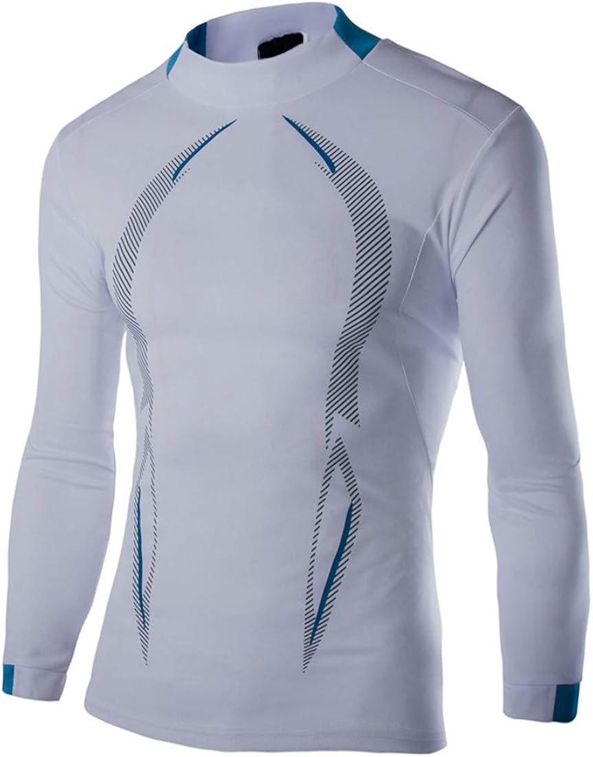 Mens Gym Slim Long Sleeve Bodybuilding Sports Top Shirts Cotton and