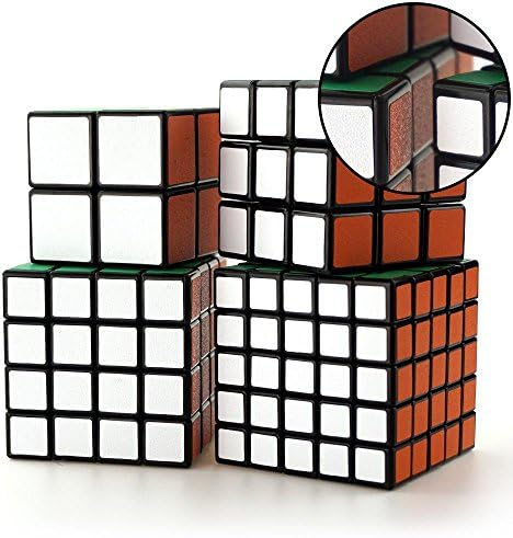 INIL Black Cube Puzzle Bundle Pack,2x2x2,3x3x3,4x4x4,5x5x5 Set,Speed Cube Collection，Professional game supplies