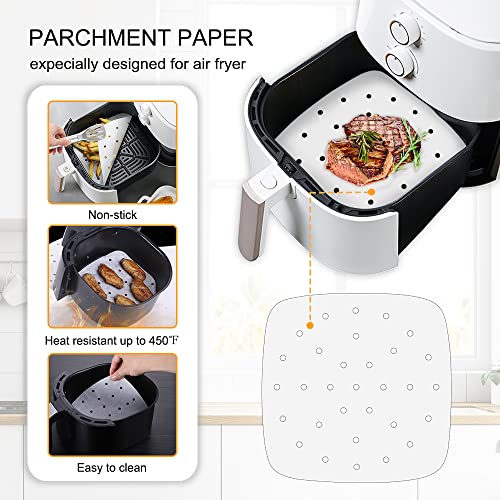 GZHOK 100pcs Air Fryer Liners，Parchment Paper Sheets for Toaster Oven