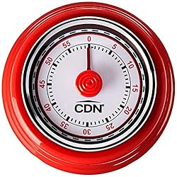 CDN Compact 60-Minute Mechanical Timer, Red