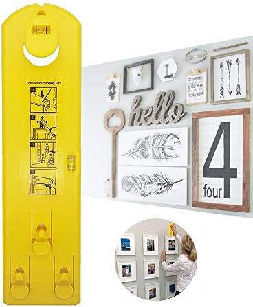 Picture Hanging Tool Frame Hanging Set Picture Hanger Suspension Measurement Position Marking Kit with Built-in Vertical &amp; Horizontal Levels, Easy and Quick for Hanging Pictures and Décors (A1)