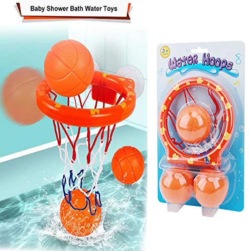 OBTANIM Bathtub Fun Basketball Hoop Balls Set Bathroom Shooting Game