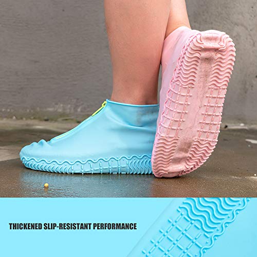 image for CHUHUAYUAN Waterproof Silicone Shoe Covers, Reusable Foldable Not-Slip