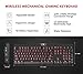 Mechanical Keyboard, UtechSmart Mercury LED Backlit Full Size 2.4 GHz Wireless/USB Wired Dual Mechanical Keyboard with Rechargeable Battery [Upgraded Version]