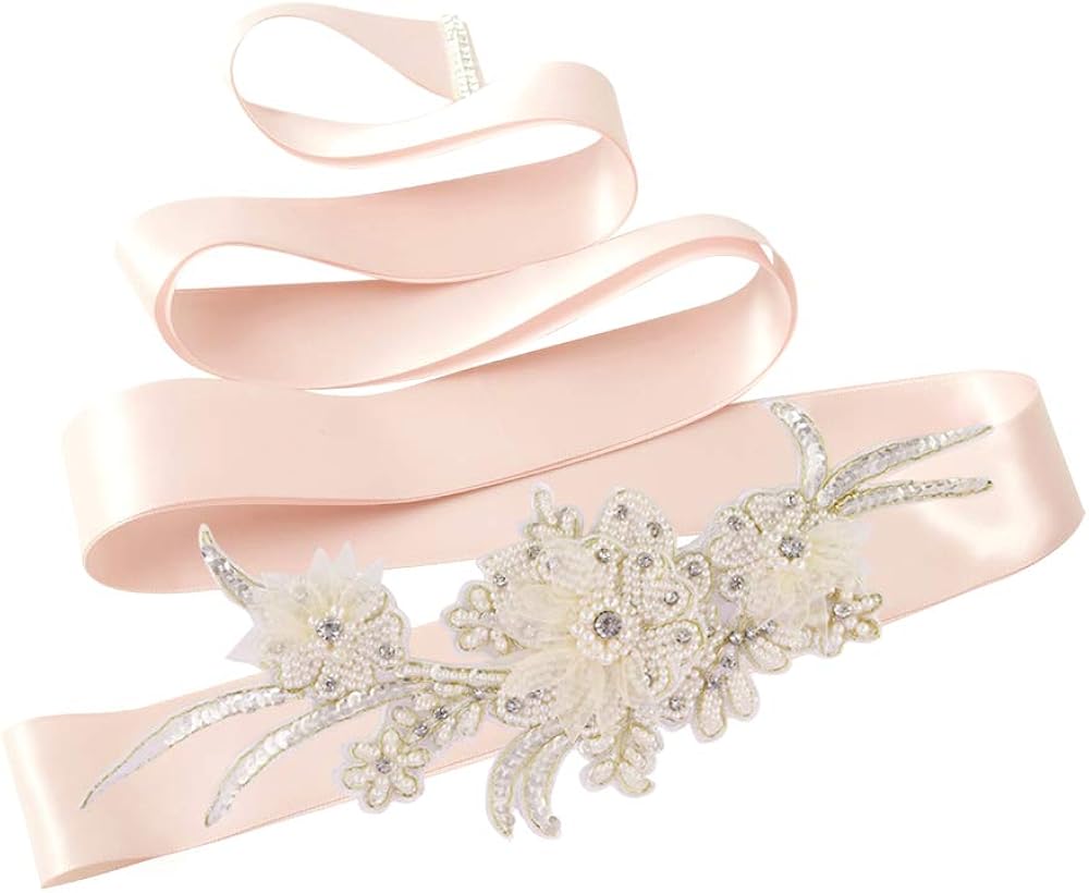 ULAPAN Bead Belt Bride Flower Belts for wedding Accessories Women's