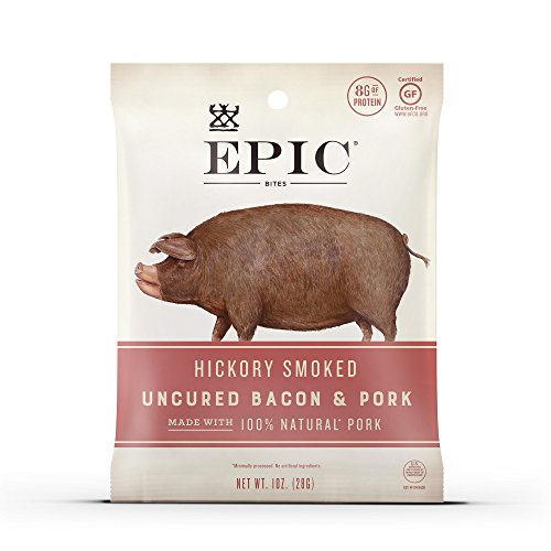 EPIC Uncured Bacon Protein Bites, Keto Friendly, 8Ct Box 2.5oz pouches