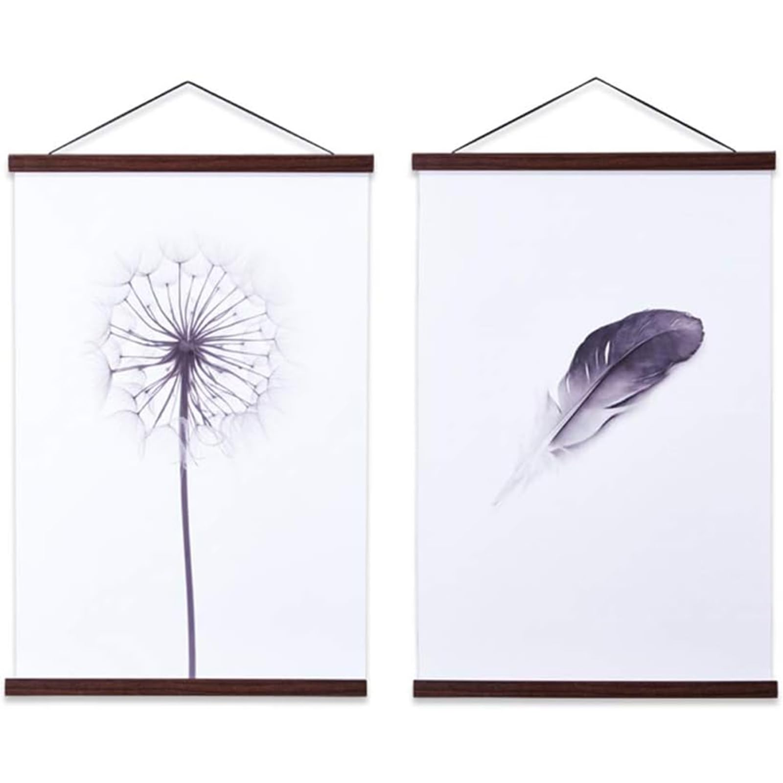 Ywlake Poster Rail Poster Strips, Magnetic Wooden Poster Hanger Holder Frame Strips Picture Picture Frame Picture Frame 40 x 60 40 x 50 40 x 40 cm (40 cm, Walnut, 2 Packs)