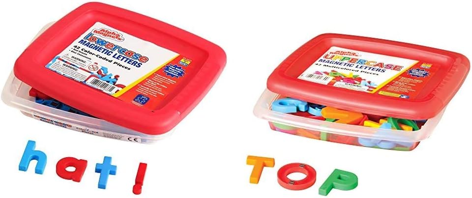 Educational Insights Color-Coded Lowercase AlphaMagnets, Set of 42 Lowercase Letters: Perfect for Homeschool & Classroom, Ages 3+: Toys & Games