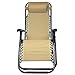 PARTYSAVING Infinity Zero Gravity Outdoor Lounge Patio Folding Reclining Chair Tan Set of 2 APL1002