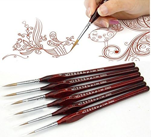 Paint Brush Lot 6pcs/set Line Drawing Pen Line Pen Paint Brush Weasel's Hair Quality Art Supplies Painting Material Drawing Stationery