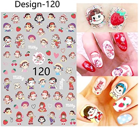 5 Sheets 3D Embossed Nail Sticker Self Adhesive DIY Manicure Slider Nail Art Tips Decorations Decals Polish Cartoon Figure Cute Animal
