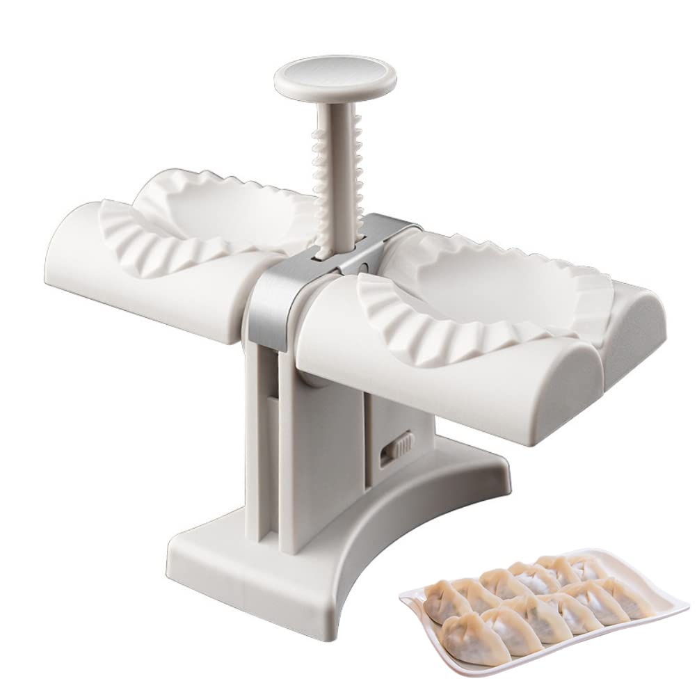 Stainless Steel Dumpling Moulds, Automatic Dumpling Mould for Household, Manual Double Head Dumpling Shape, Two at Oce, Wrap Dumplings, Quick Tool, Quick Dumpling Making