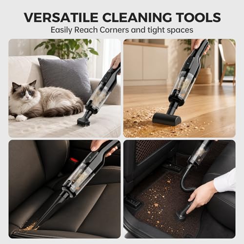 dormzie Handheld Vacuum Cordless, Car Vacuum with 19000Pa Powerful Suction,1.3 lbs Lightweight, photo 11
