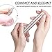 Eyebrow Hair Remover, Ruren Electric Eyebrow Trimmer for Women, Portable Painless Eyebrow Razor with Light (Battery Not Included), Rose Gold