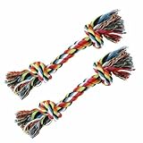 Set of 2 Cotton Dog Rope Toys - Great for Tug-o-war or Fetch! by DogToys Brand